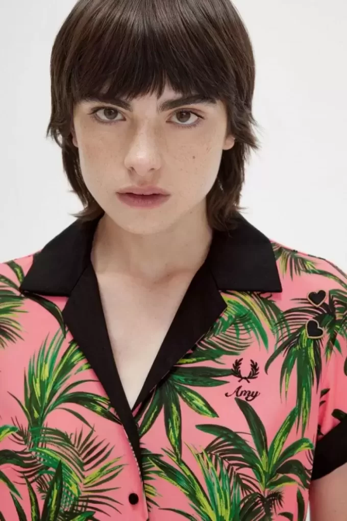 Palm Print Shirt Women’s Dress