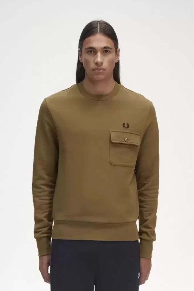 Pocket Detail Crew Neck Men’s Sweatshirts