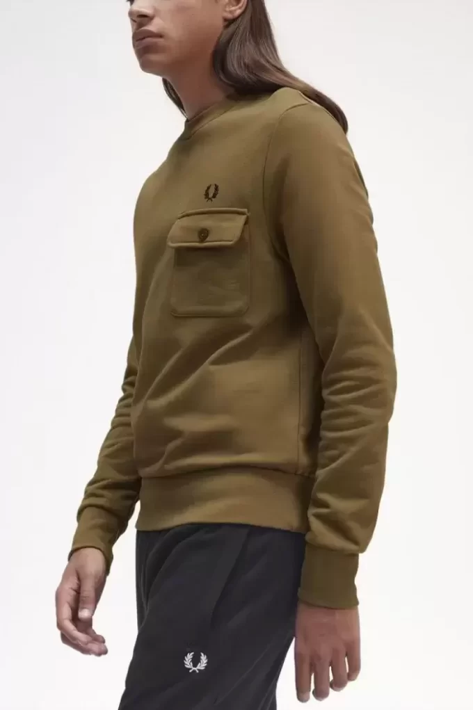 Pocket Detail Crew Neck Men’s Sweatshirts
