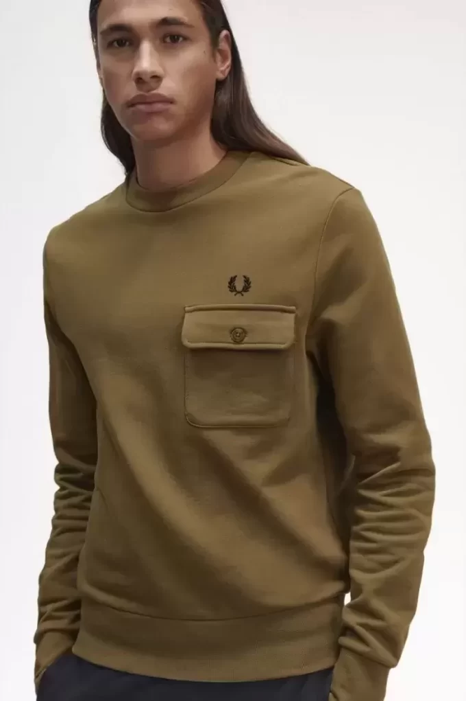 Pocket Detail Crew Neck Men’s Sweatshirts