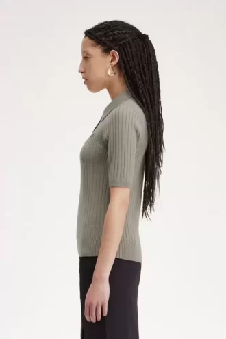 Pointelle Detail Knitted Women’s Shirt