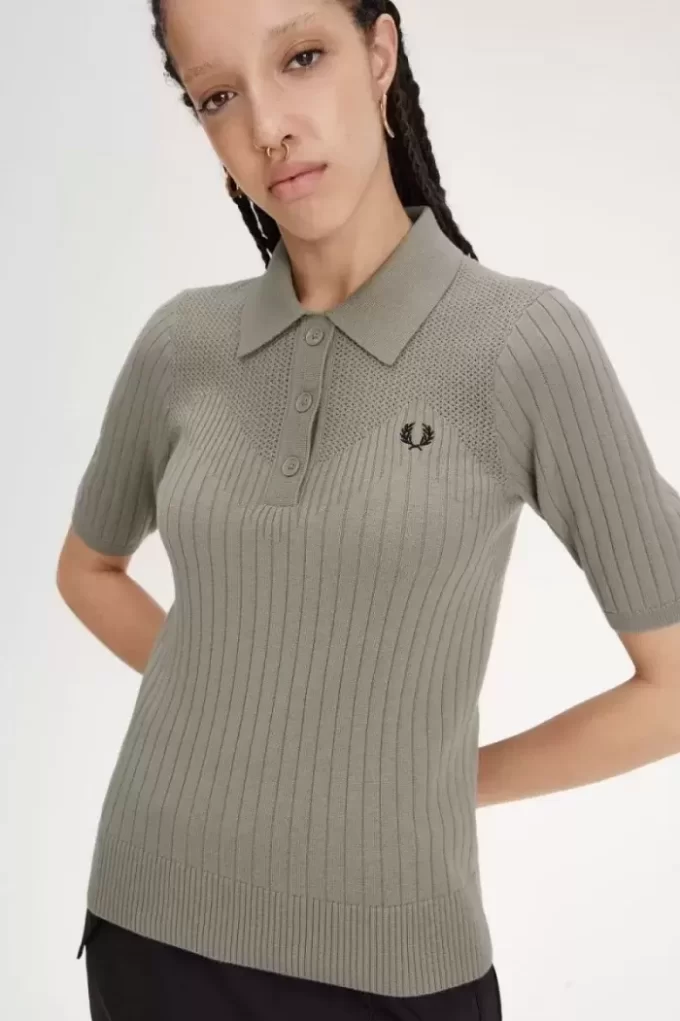 Pointelle Detail Knitted Women’s Shirt Pointelle Detail Knitted Women’s Shirt