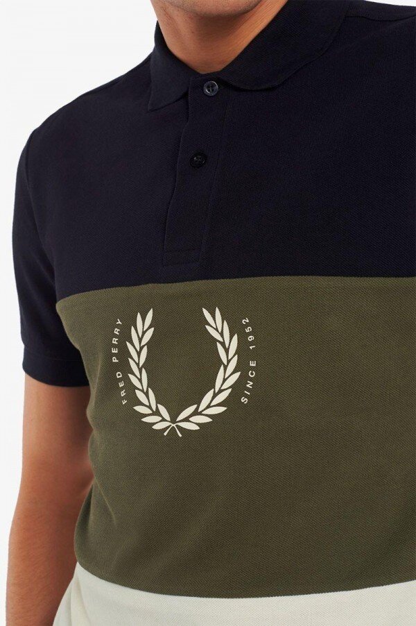 Printed Colour Block Polo Shirts Printed Colour Block Polo Shirts