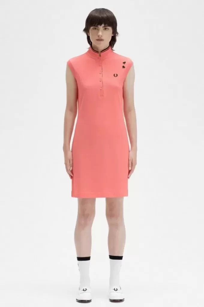 Printed Trim Piqué Women’s Dress