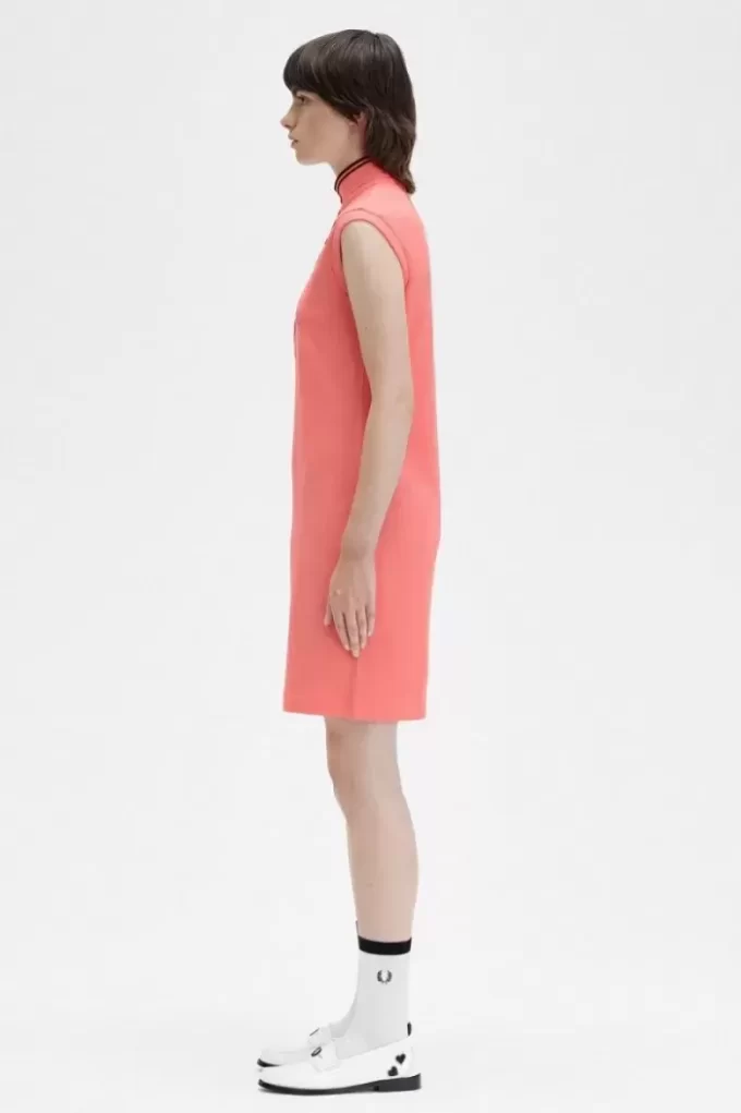 Printed Trim Piqué Women’s Dress