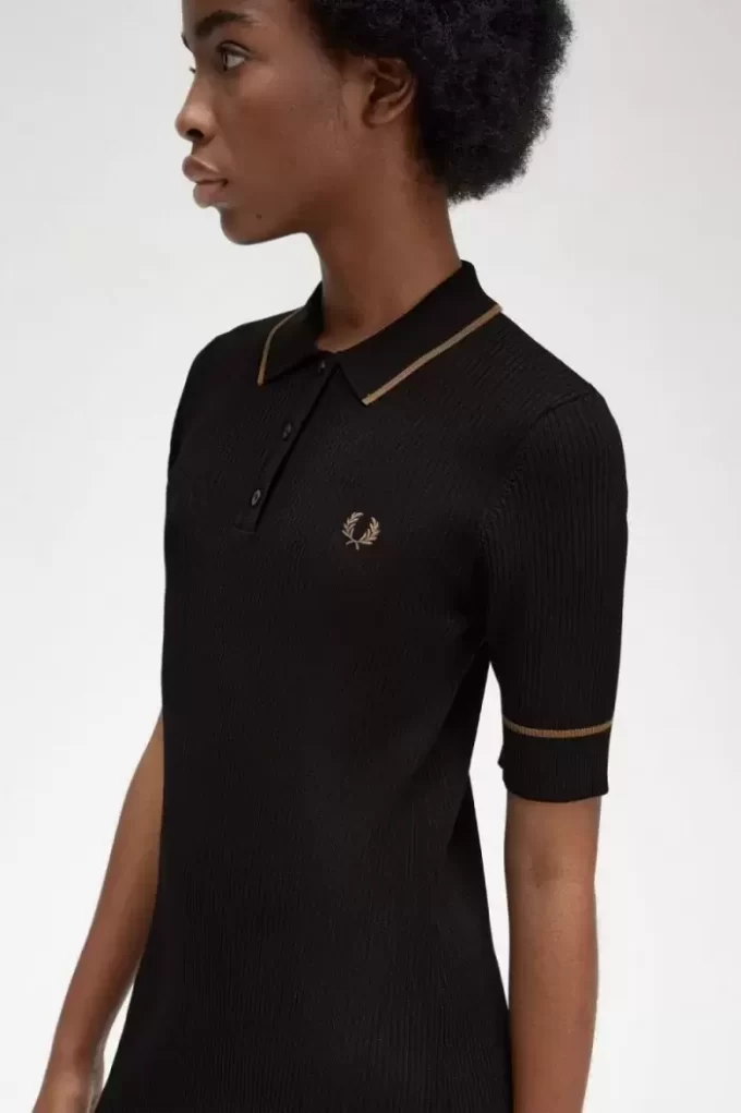 Ribbed Knitted Shirt Women’s Dress