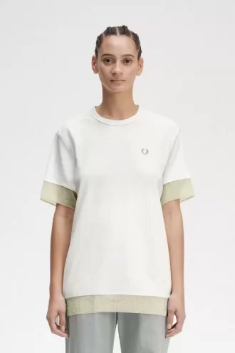 Sheer Trim Piqué Women’s T-Shirt