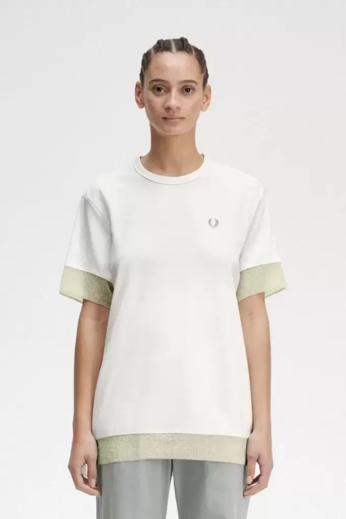 Sheer Trim Piqué Women’s T-Shirt