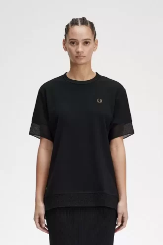 Sheer Trim Piqué Women’s T-Shirt