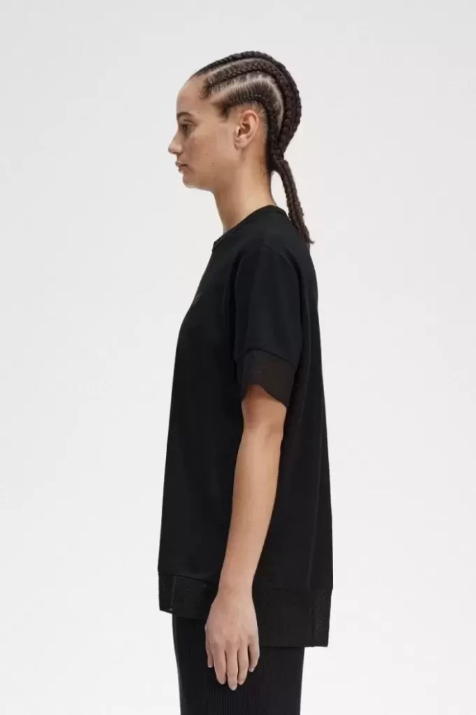 Sheer Trim Piqué Women’s T-Shirt