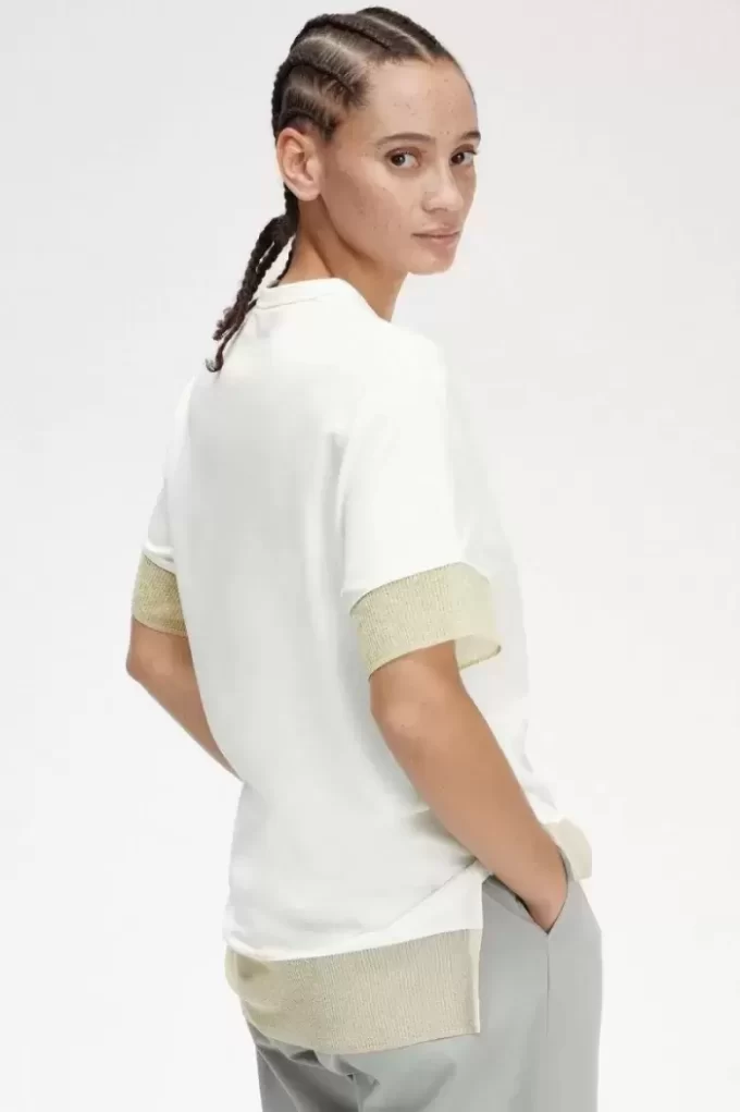 Sheer Trim Piqué Women’s T-Shirt