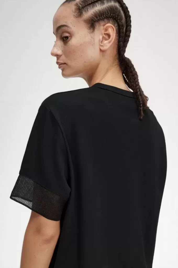 Sheer Trim Piqué Women’s T-Shirt