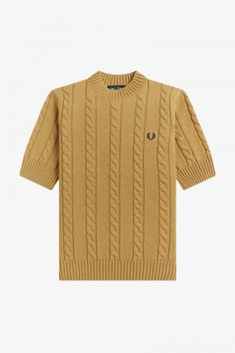 Short Sleeve Cable Knit Jumper Knitwear