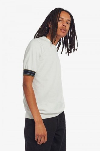 Striped Cuff Knitted T Shirts