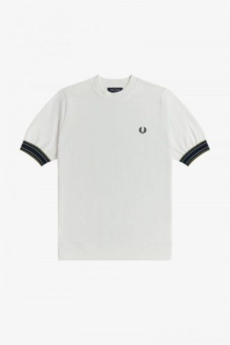 Striped Cuff Knitted T Shirts
