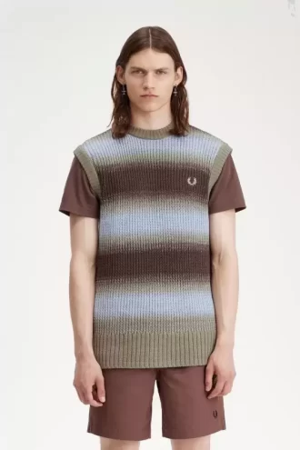 Striped Open Knit Men’s Tanks