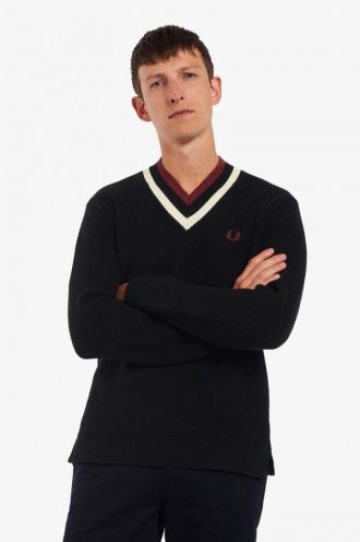 Striped V-Neck Jumper Knitwear