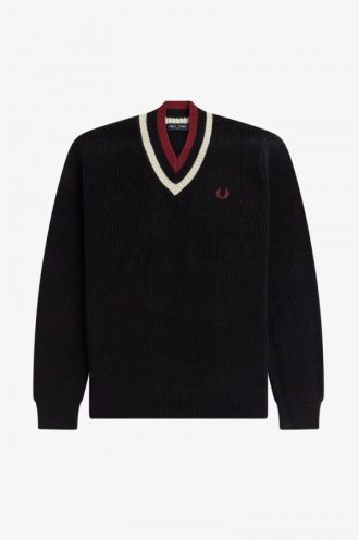 Striped V-Neck Jumper Knitwear