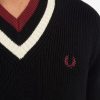 Striped V-Neck Jumper Knitwear Striped V-Neck Jumper Knitwear