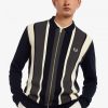 Striped Zip-Through Cardigan Knitwear Striped Zip-Through Cardigan Knitwear