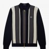 Striped Zip-Through Cardigan Knitwear Striped Zip-Through Cardigan Knitwear