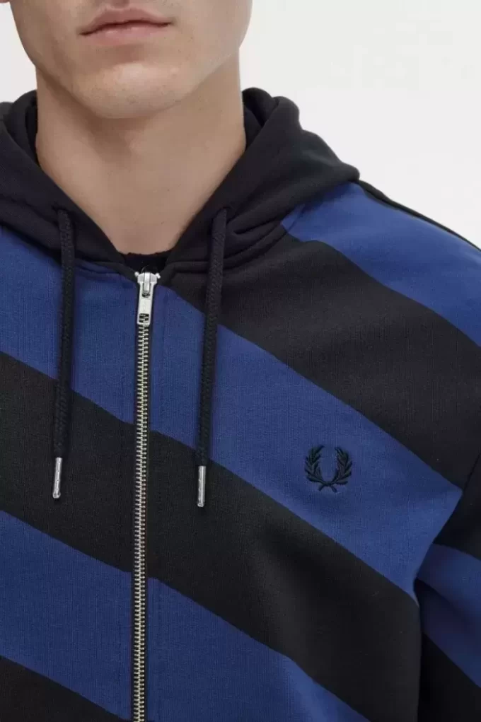 Striped Zip-Through Hooded Men’s Sweatshirts