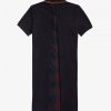 Tartan Panel Piqué Dress