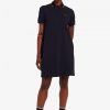 Tartan Panel Piqué Dress