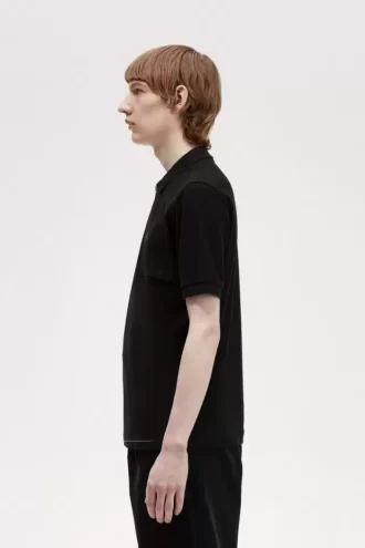 Textured Zip Neck Men’s Polo Shirt