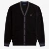 Tipped Piqué Textured Cardigan Knitwear Tipped Piqué Textured Cardigan Knitwear