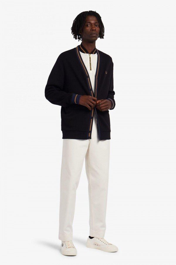 Tipped Piqué Textured Cardigan Knitwear Tipped Piqué Textured Cardigan Knitwear
