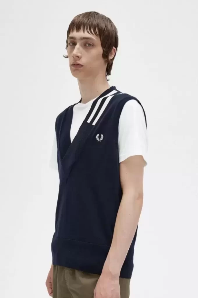 Tipped V-Neck Knitted Men’s Tanks Tipped V-Neck Knitted Men’s Tanks