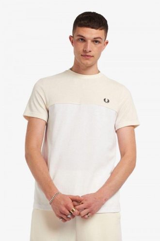Towelling Panel Piqué T Shirts