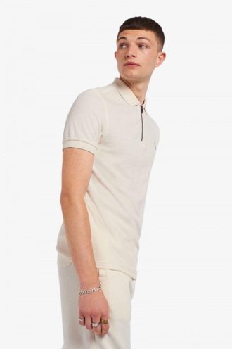 Towelling Zip Neck Polo Shirts