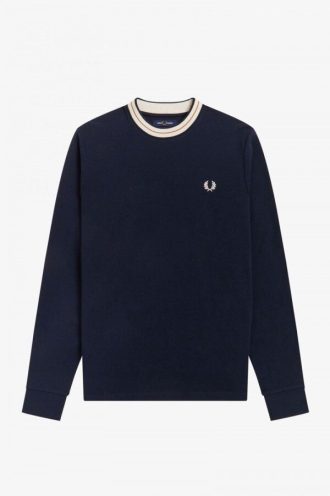 Tramline Tipped Long Sleeve Top Sweatshirts