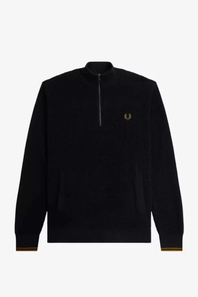 Waffle Stitch Half Zip Men’s Jumper Waffle Stitch Half Zip Men’s Jumper
