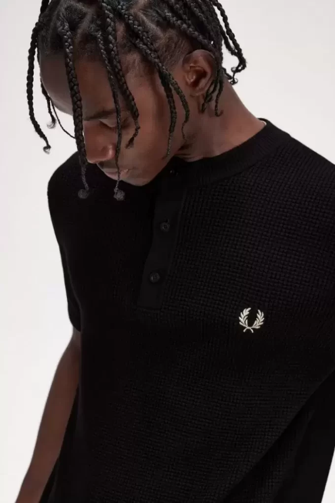 Waffle Stitch Henley Men’s Shirt Waffle Stitch Henley Men’s Shirt