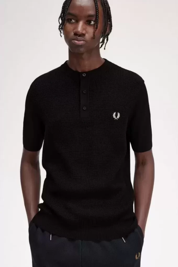 Waffle Stitch Henley Men’s Shirt Waffle Stitch Henley Men’s Shirt