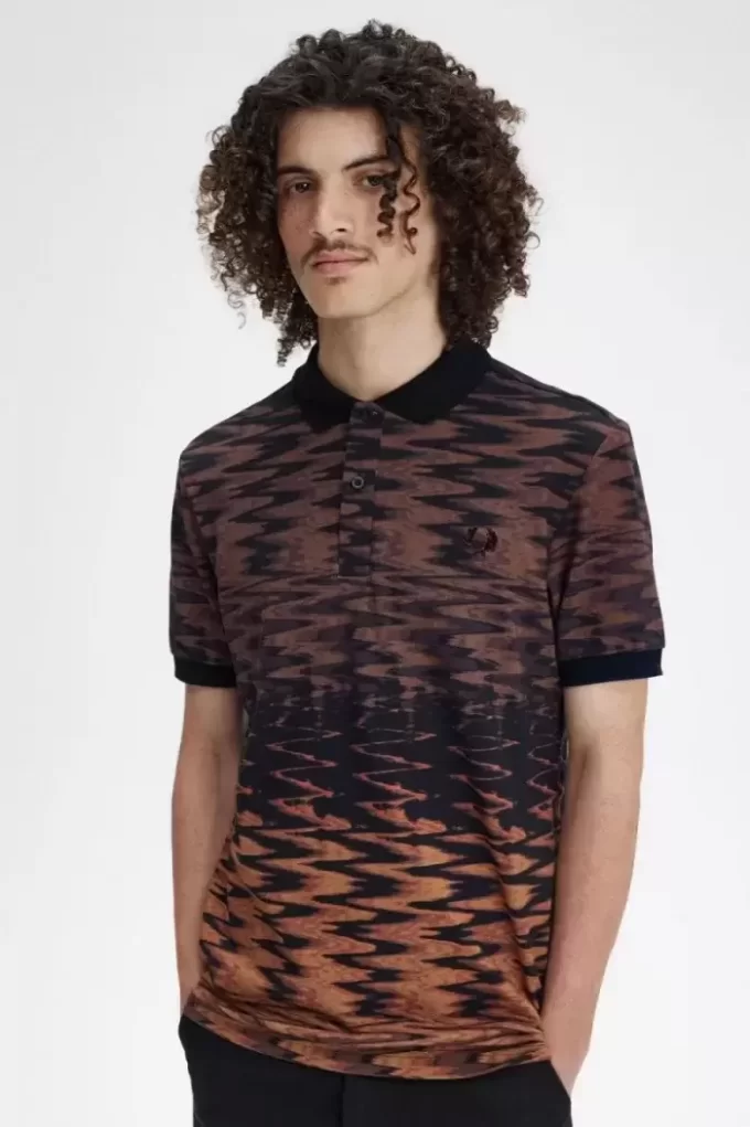 Wave Graphic Men’s Polo Shirt Wave Graphic Men’s Polo Shirt